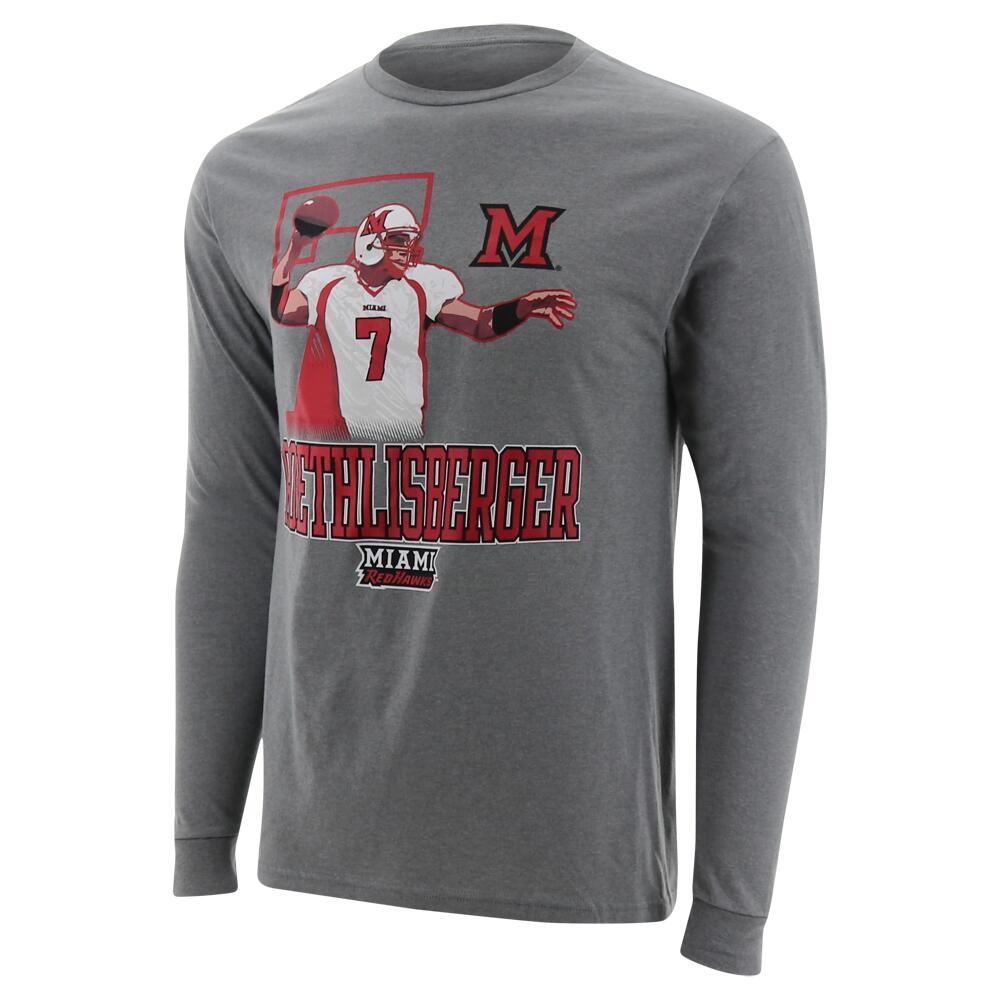 Miami RedHawks Ben Roethlisberger #7 Action Long Sleeve T-Shirt