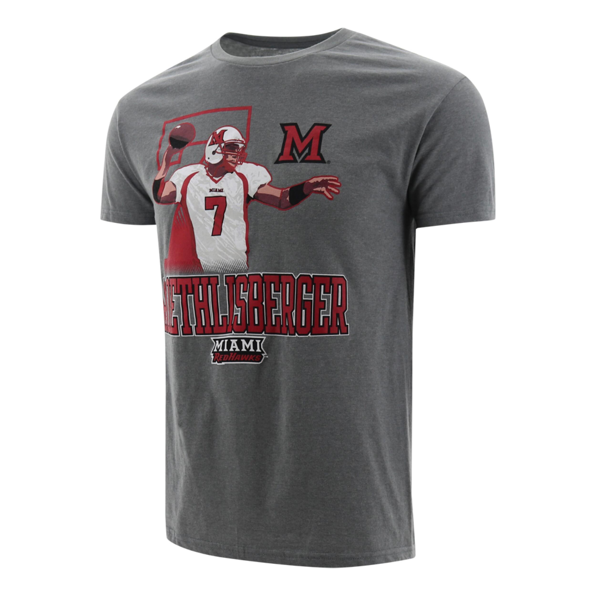 Miami RedHawks Ben Roethlisberger #7 Action Short Sleeve T-Shirt Grey -  Official Miami Redhawks Store