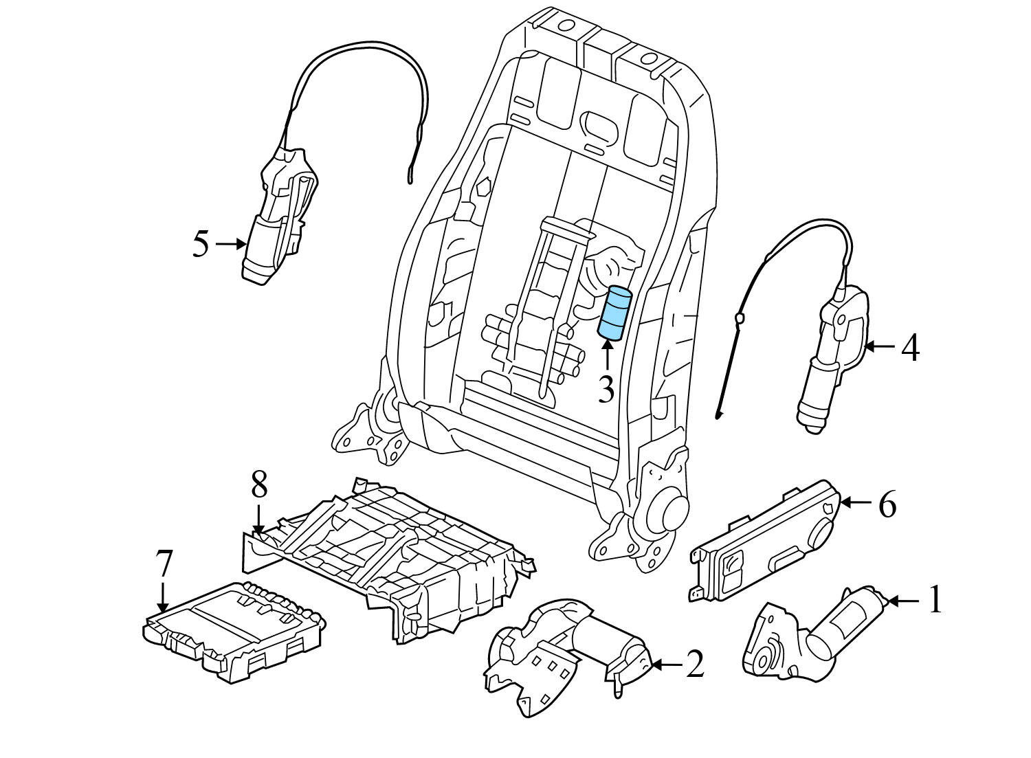 RECLINE BACKREST SEAT MOTOR