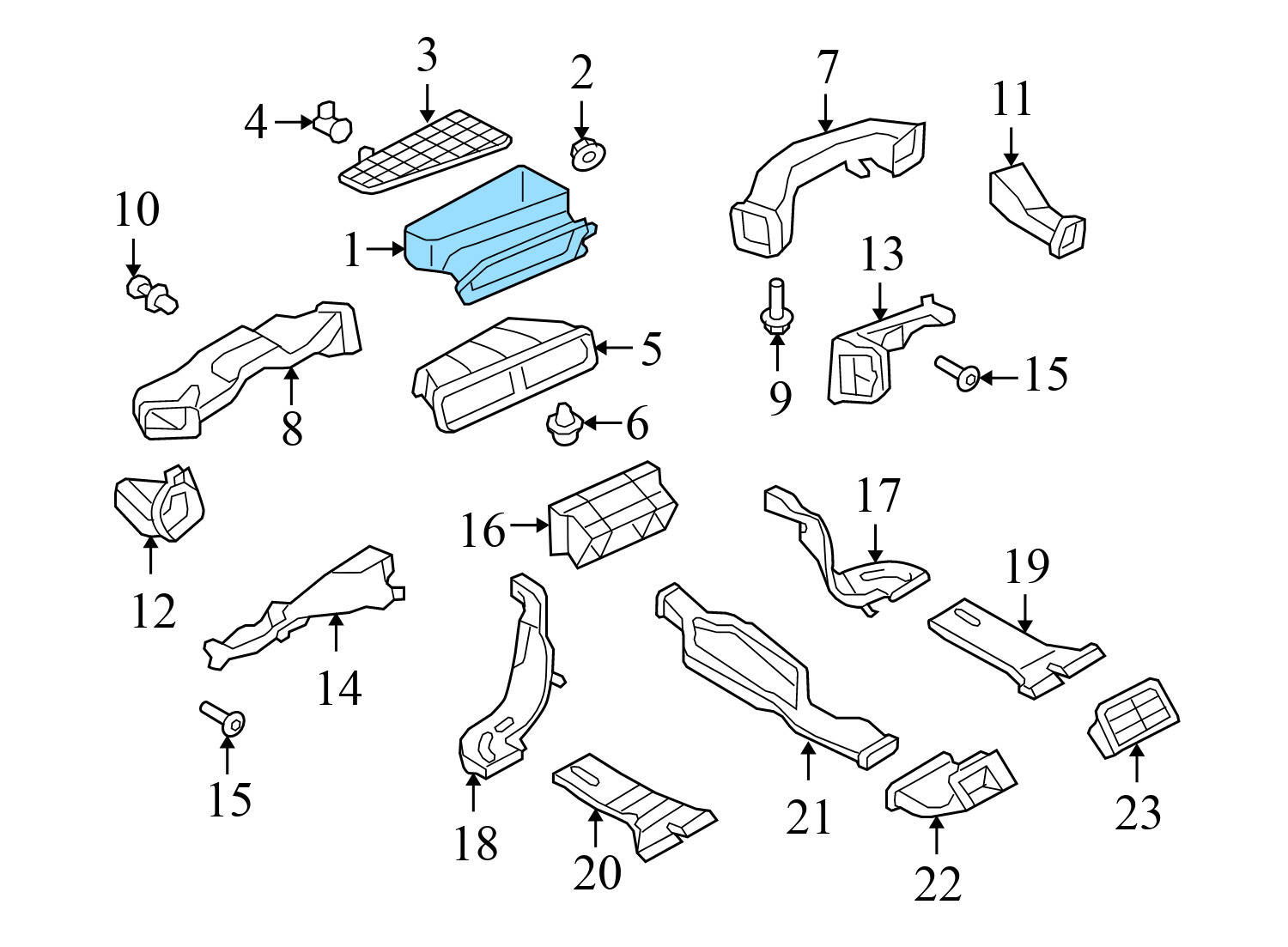 CABIN AIR HVAC INTAKE DUCT