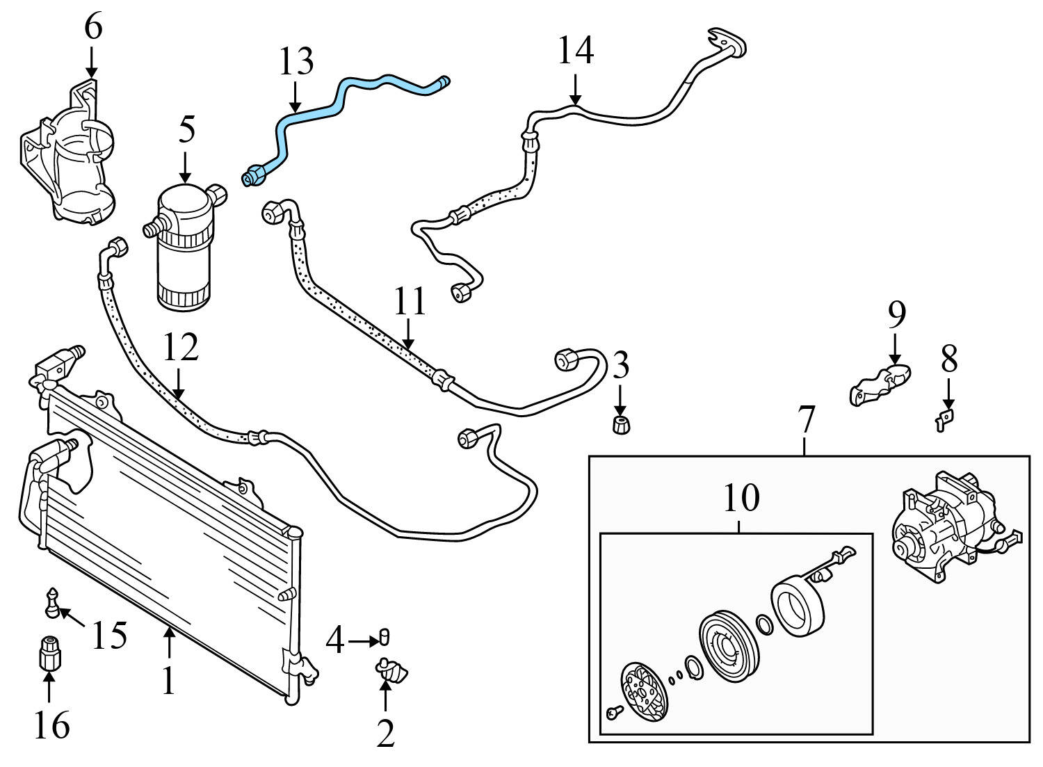 UPPER LOW PRESSURE AC HOSE / LINE / PIPE