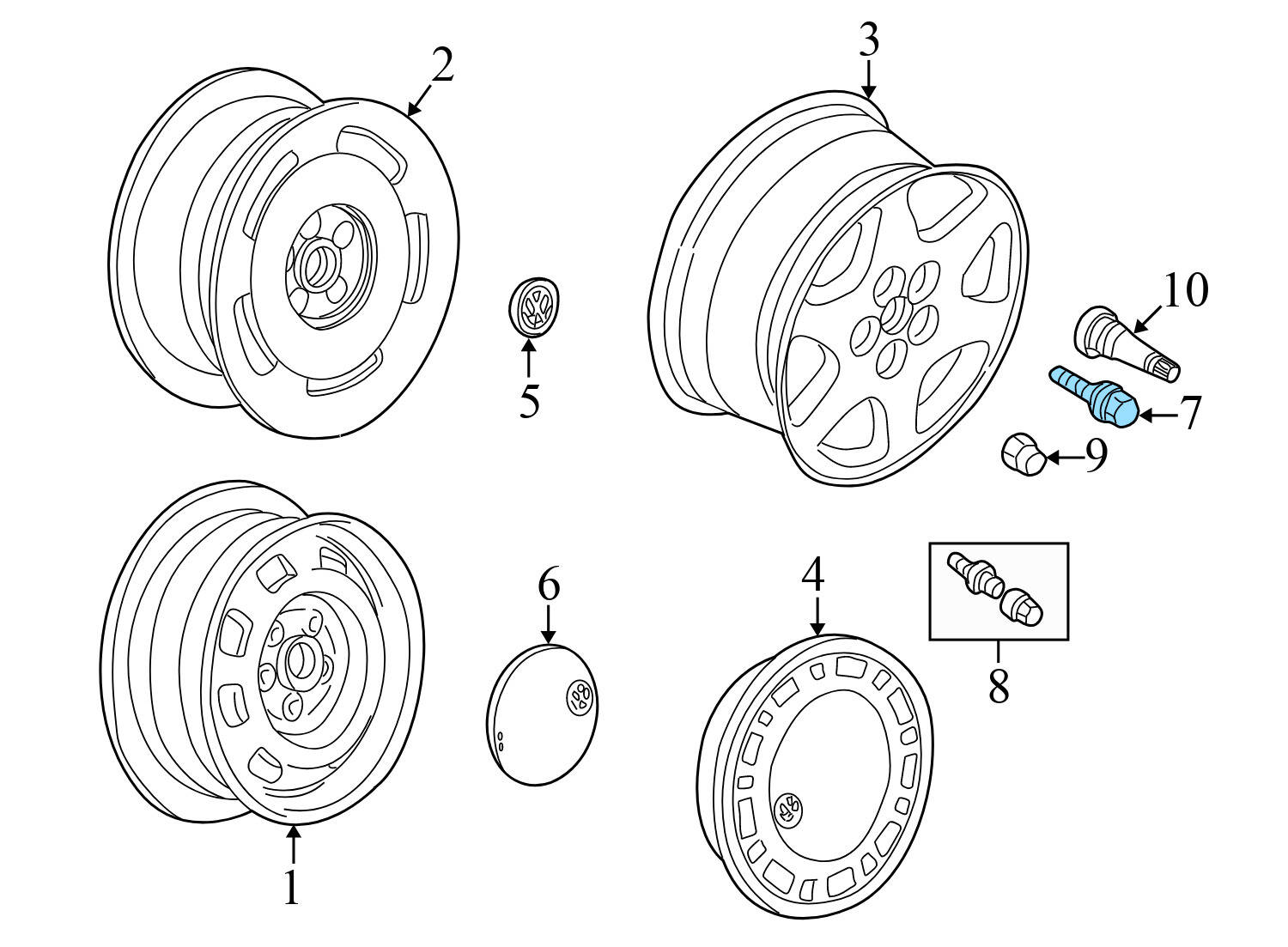 WHEEL BOLT / LUG NUT - SET OF 5