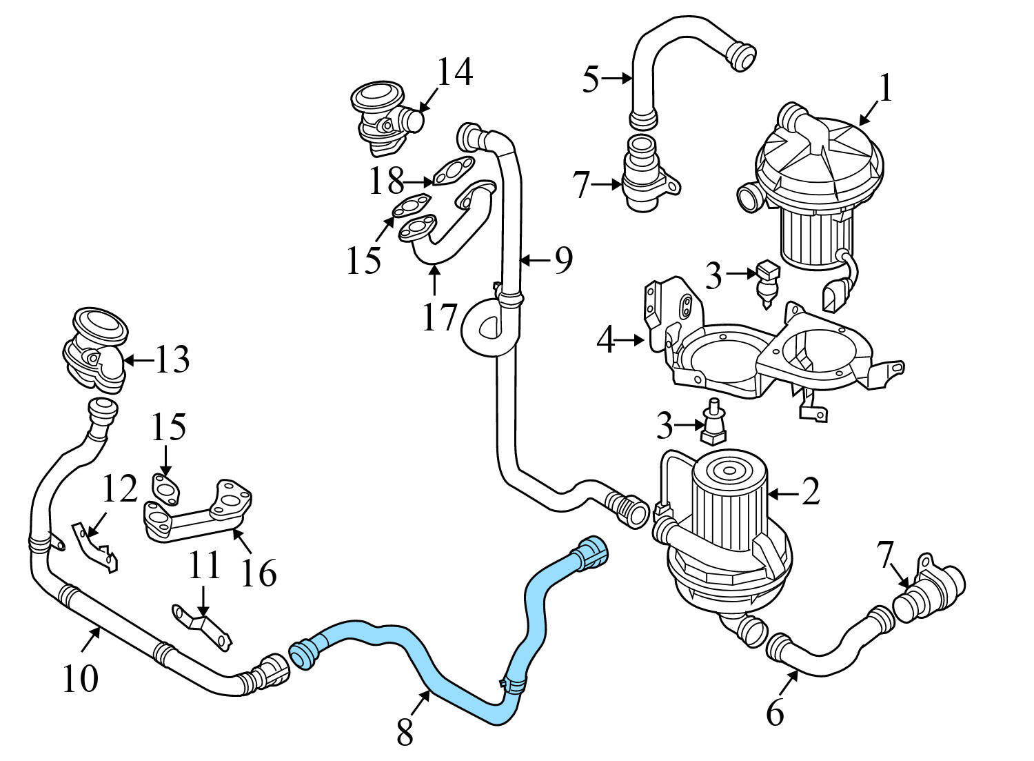 SECONDARY AIR PUMP HOSE / LINE