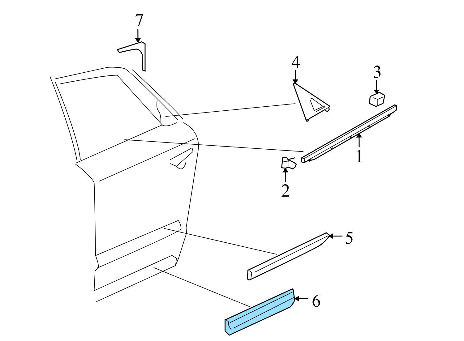 LOWER DOOR MOLDING / BLADE