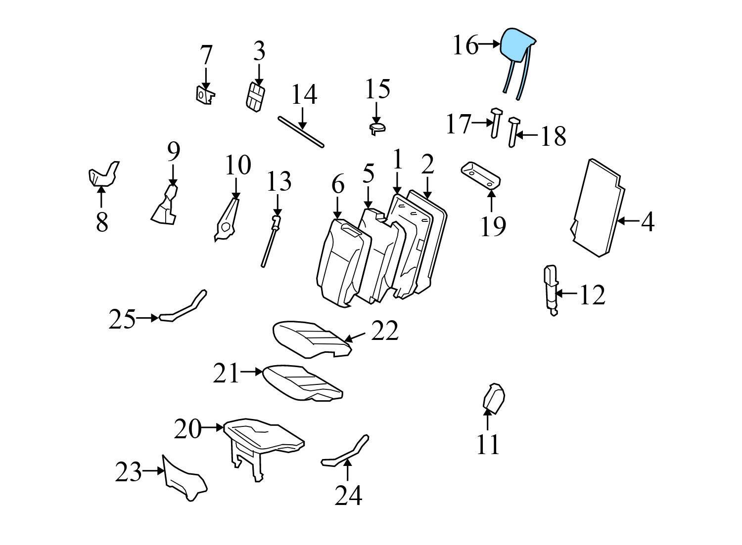 HEADREST / HEAD REST (3RD ROW)