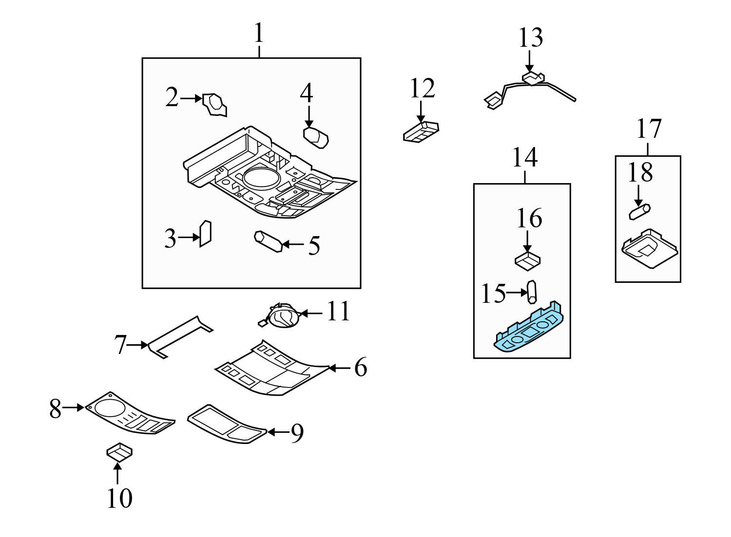 CENTER DOME READING LIGHT