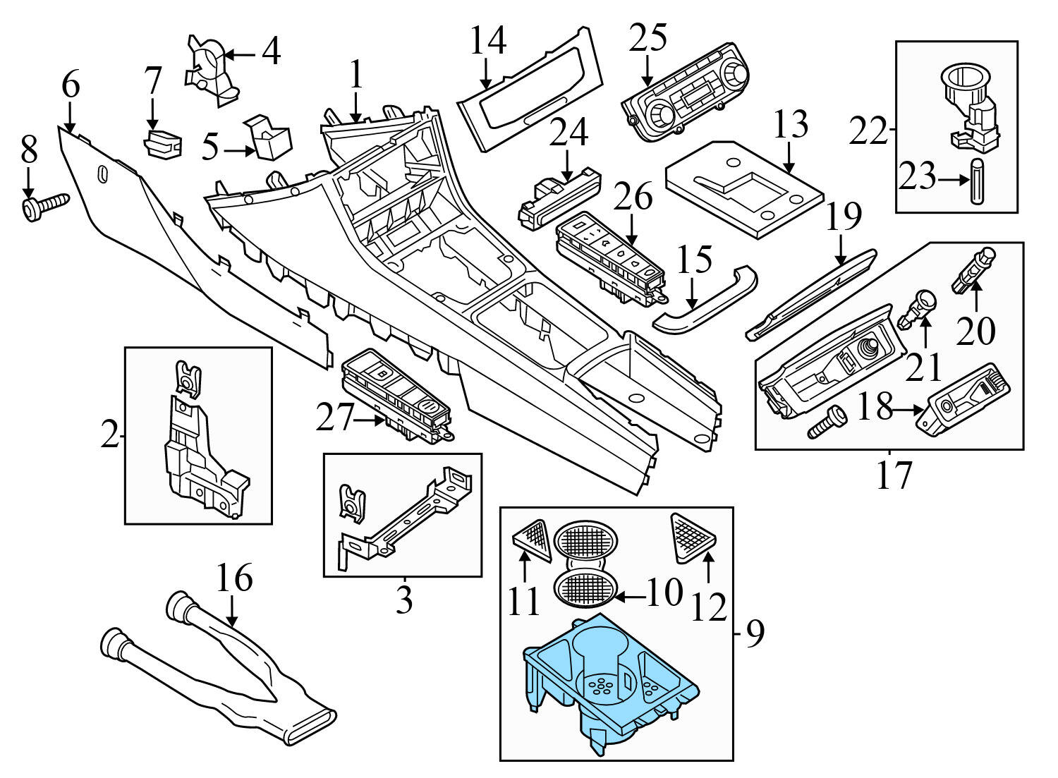 CENTER CONSOLE CUP HOLDER