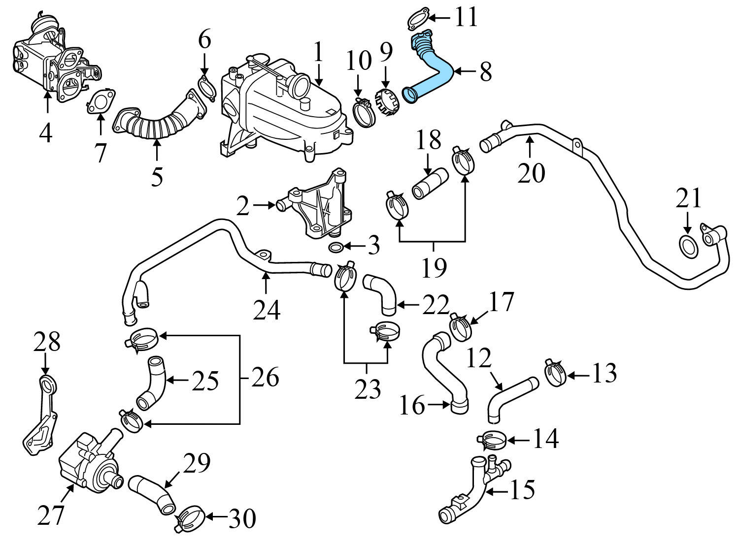 EGR CONNECTING TUBE / PIPE