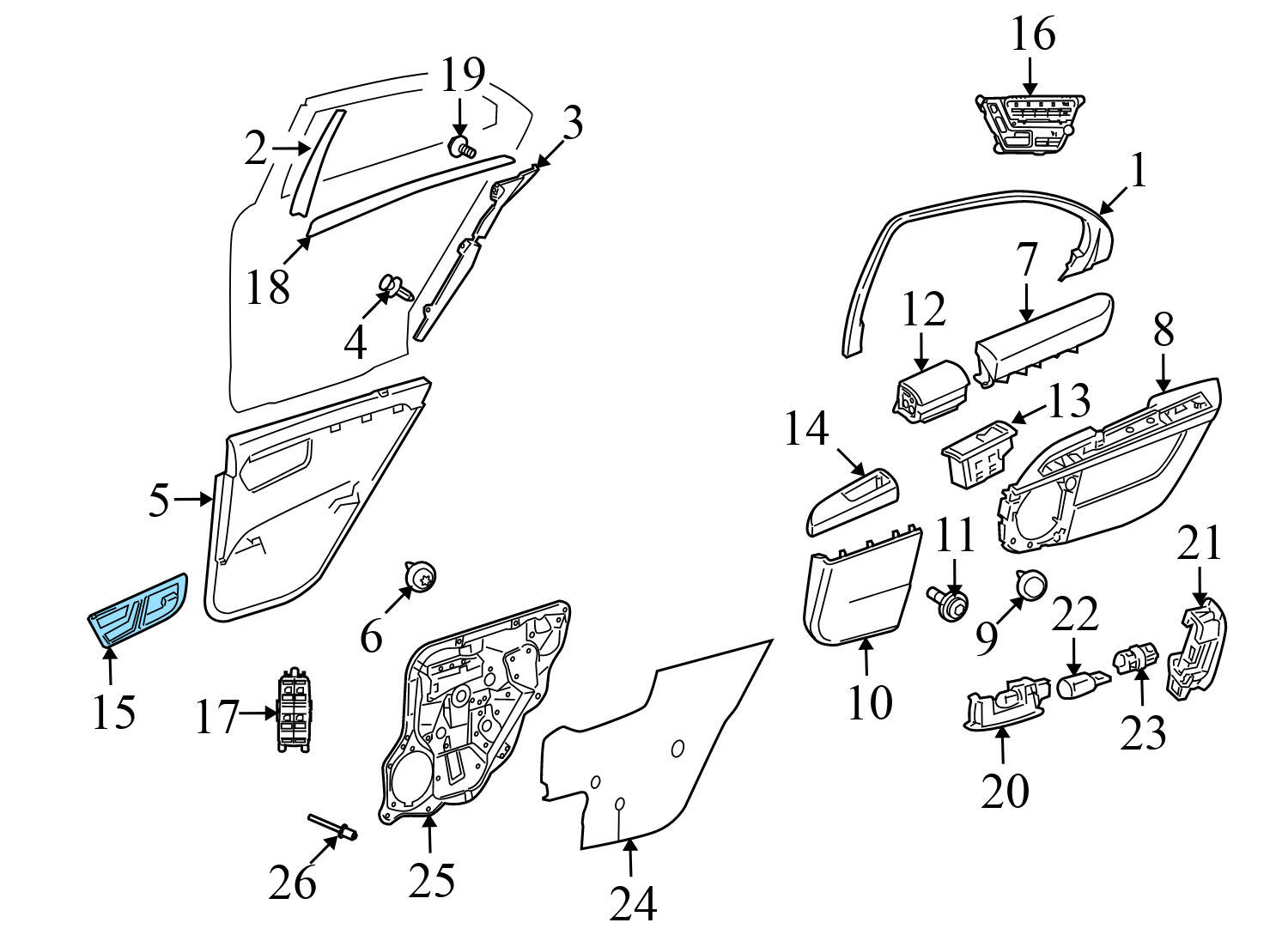INTERIOR DOOR HANDLE / RELEASE