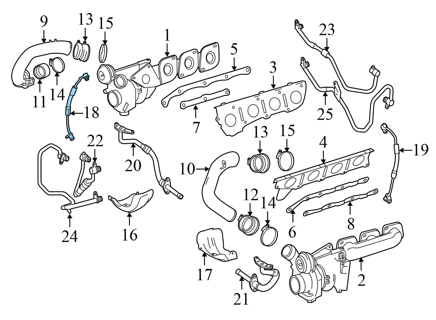 TURBO COOLANT LINE / PIPE (RETURN)