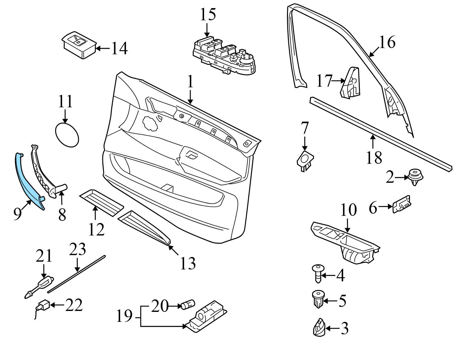 DOOR PANEL PULL TRIM / COVER
