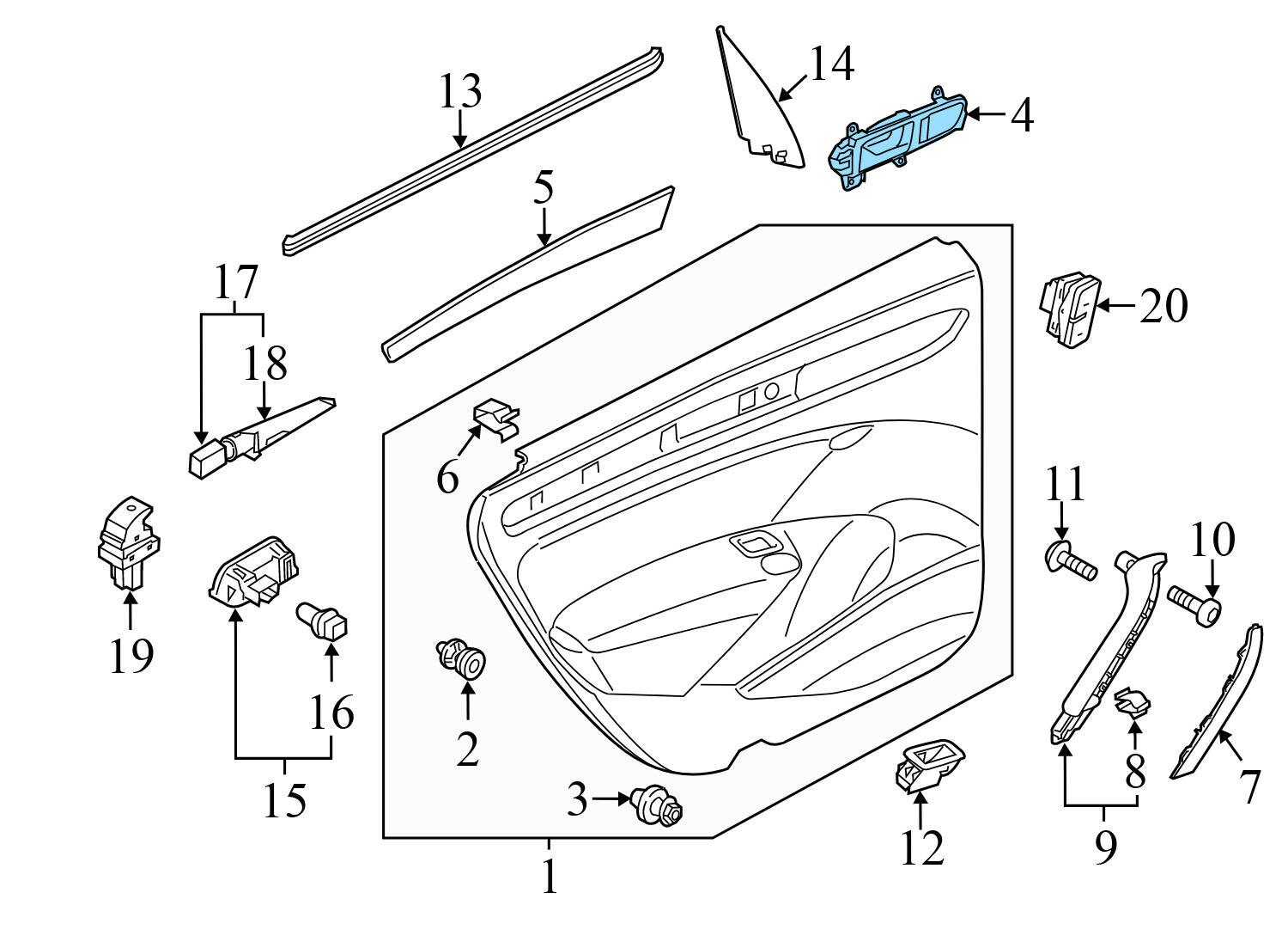 INTERIOR DOOR RELEASE HANDLE