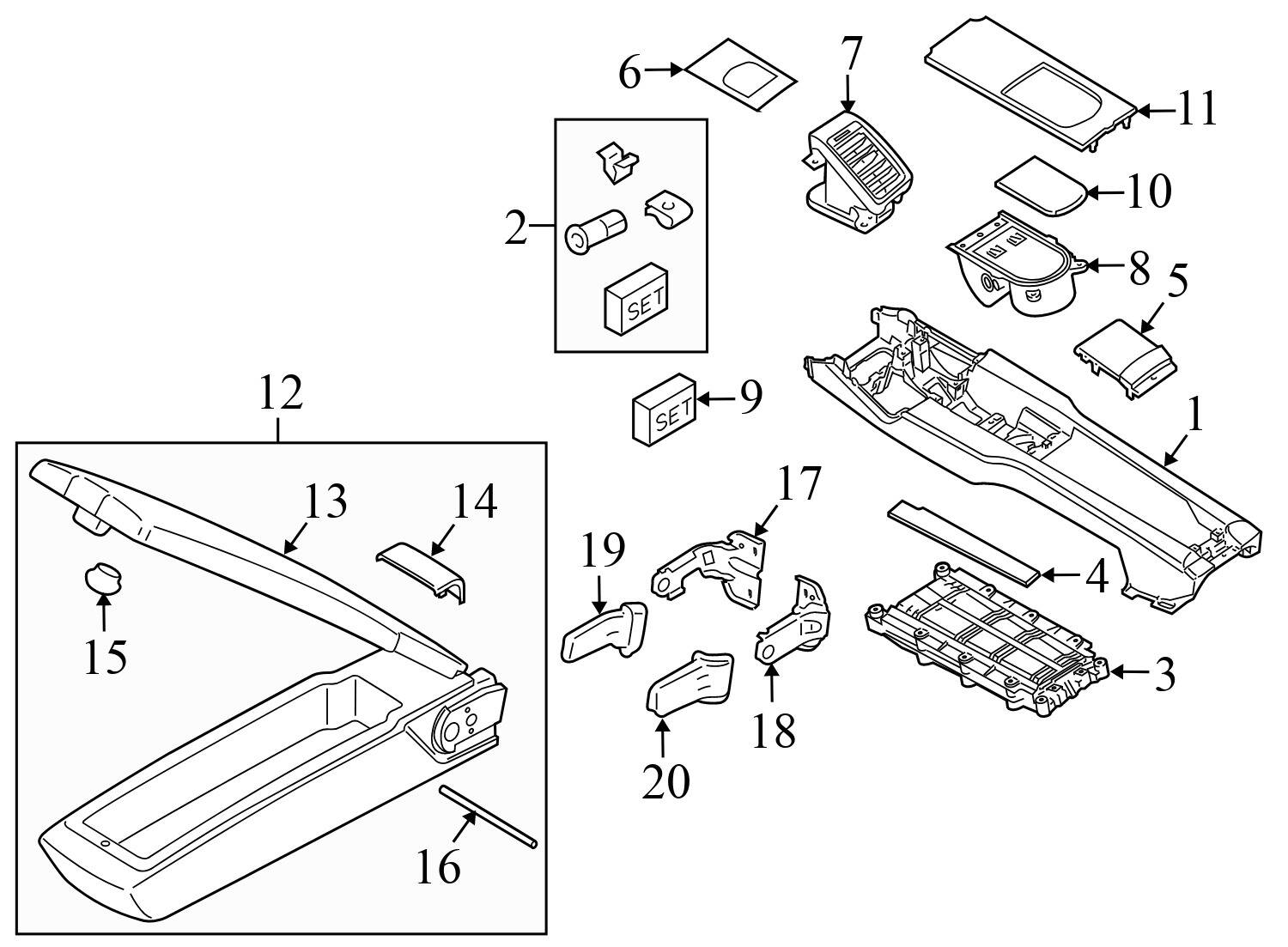 SEAT ARMREST / ARM REST (CENTER)