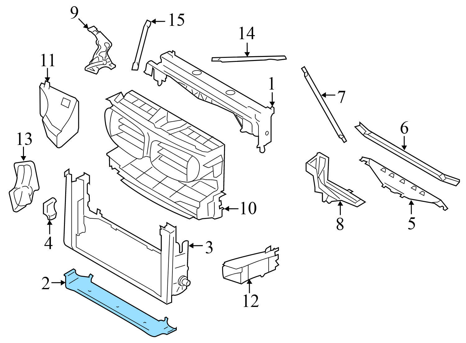 RADIATOR BRACKET / CORE SUPPORT (LOWER)