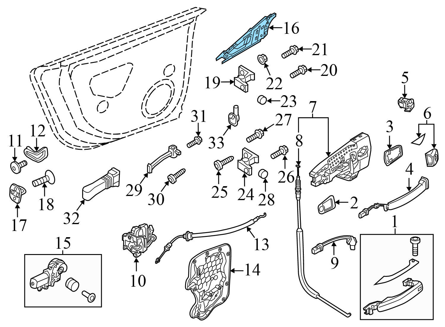 INTERIOR DOOR HANDLE / RELEASE