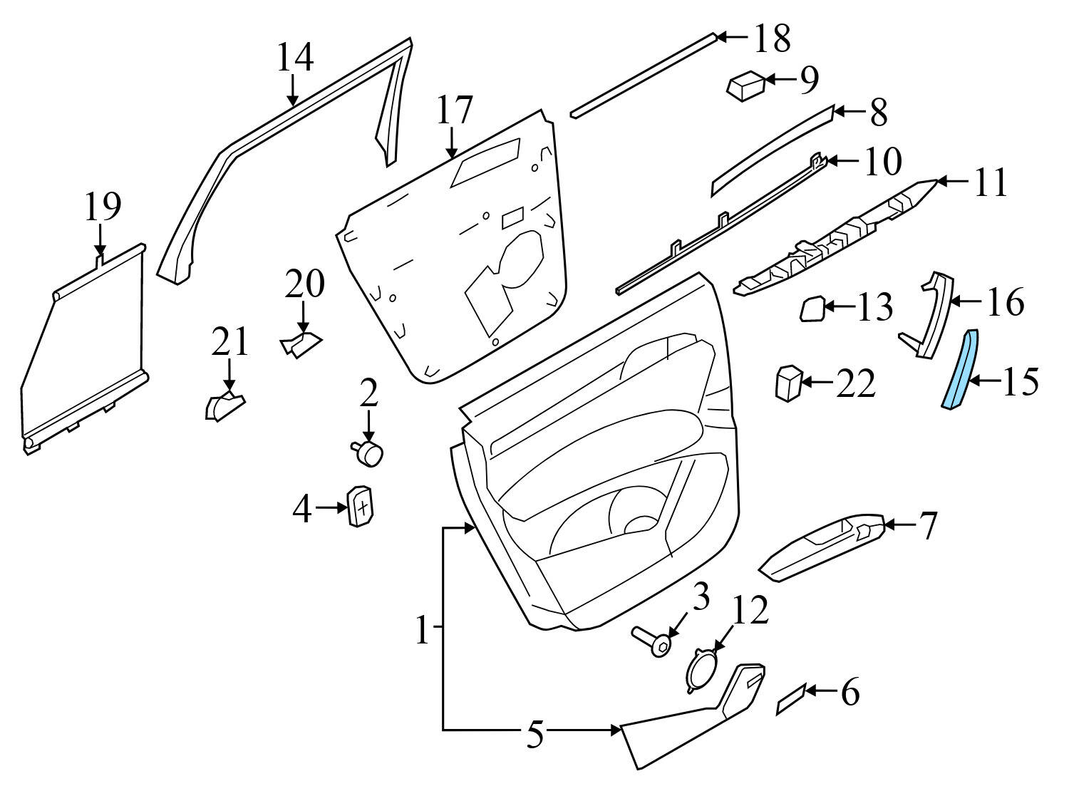 INTERIOR DOOR HANDLE TRIM / CAP