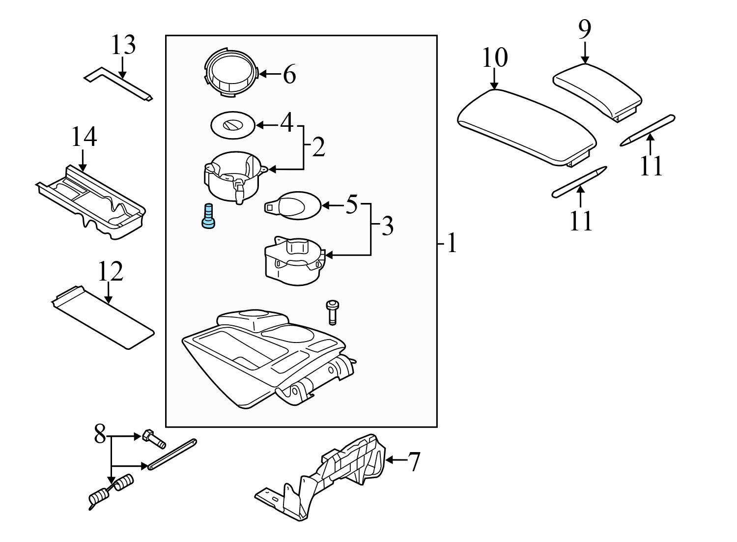 CENTER ARMREST / CUP HOLDER