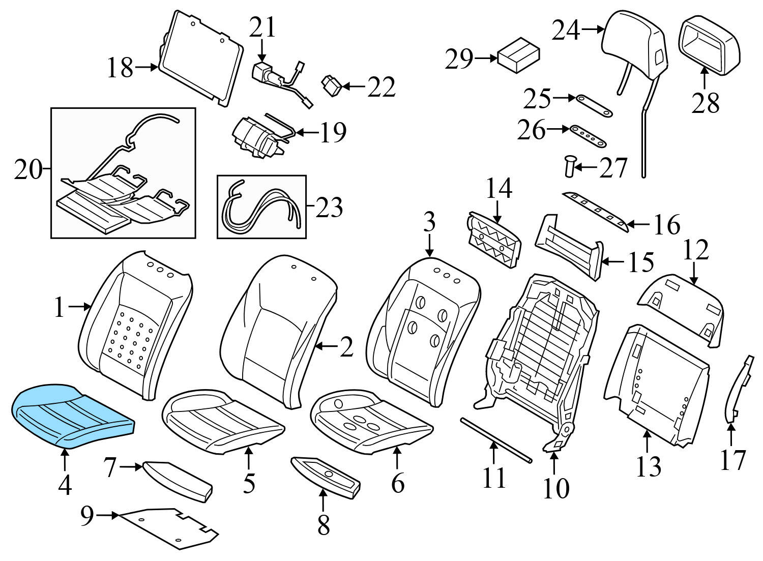 LOWER SEAT BOTTOM CUSHION