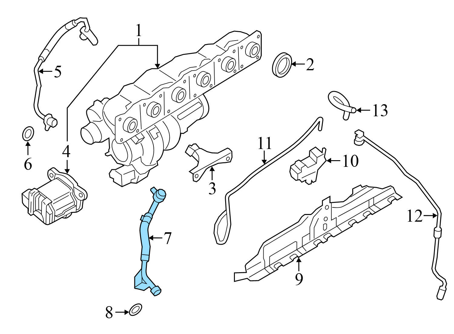 TURBO OIL LINE / PIPE (OUTLET)