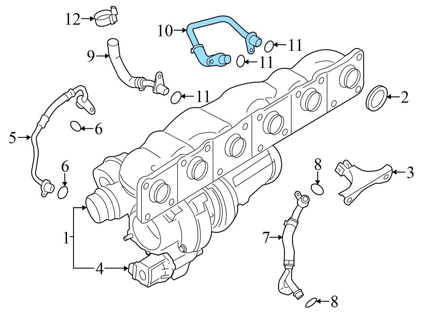TURBO COOLANT LINE / PIPE (RETURN)