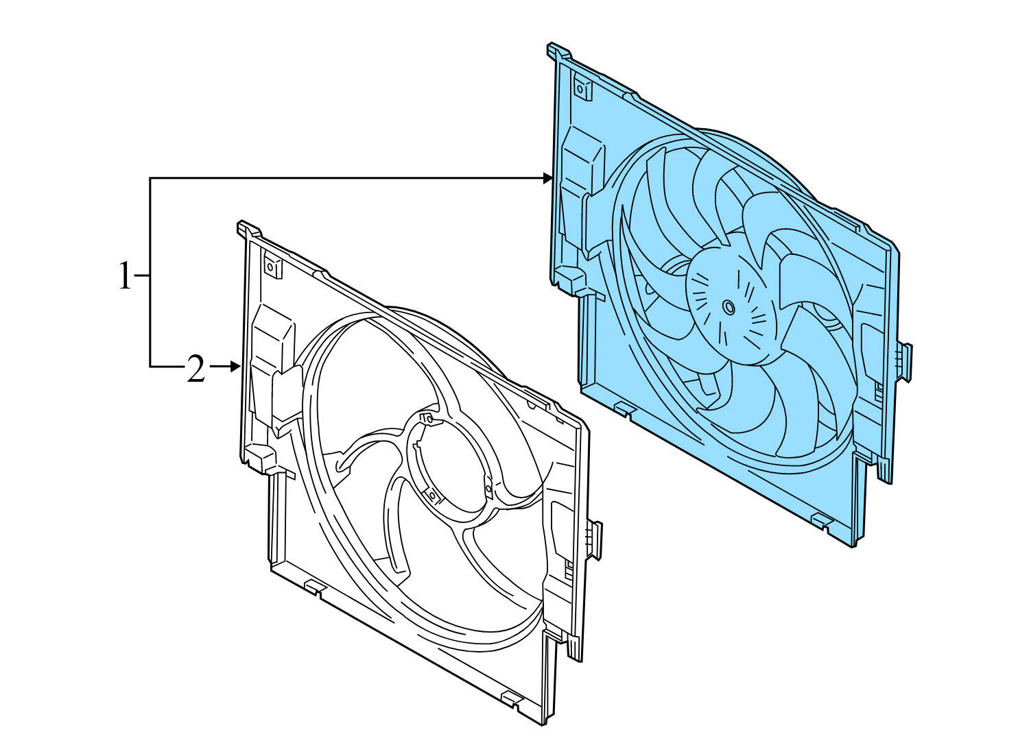 RADIATOR ELECTRIC COOLING FAN HOUSING / COWL
