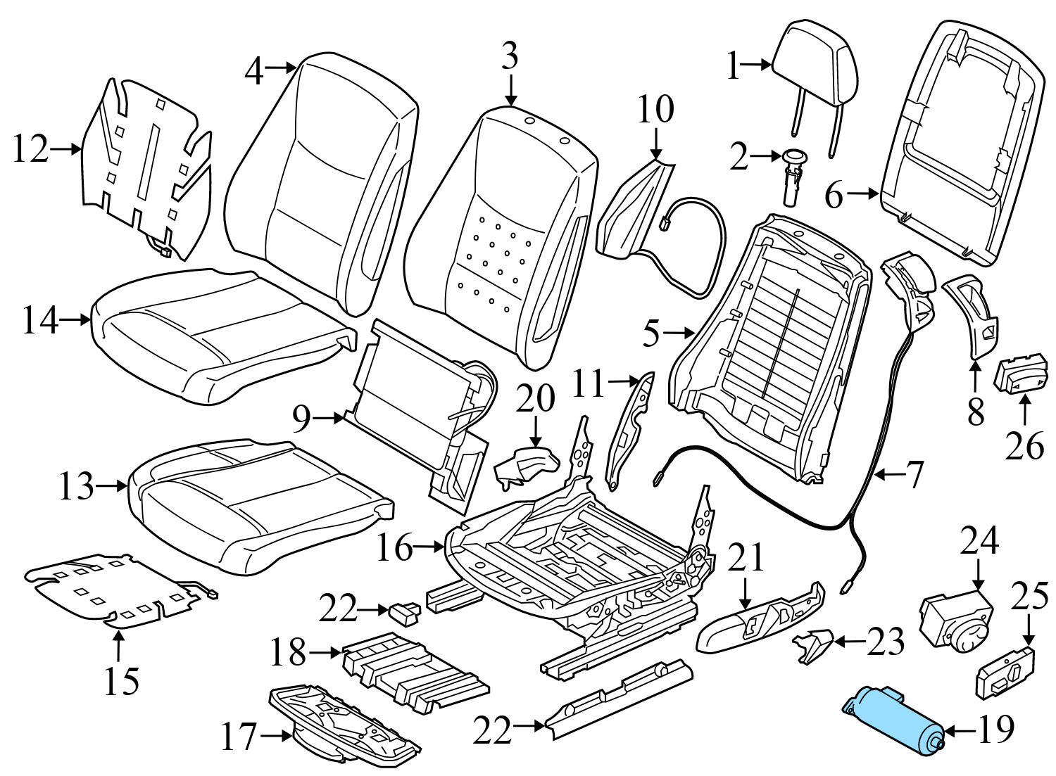 SLIDE SEAT MOTOR (LONGITUDINAL)