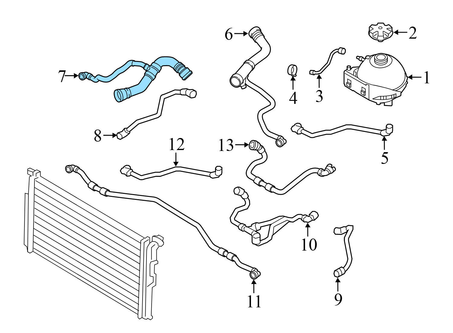 RADIATOR COOLANT HOSE / LINE