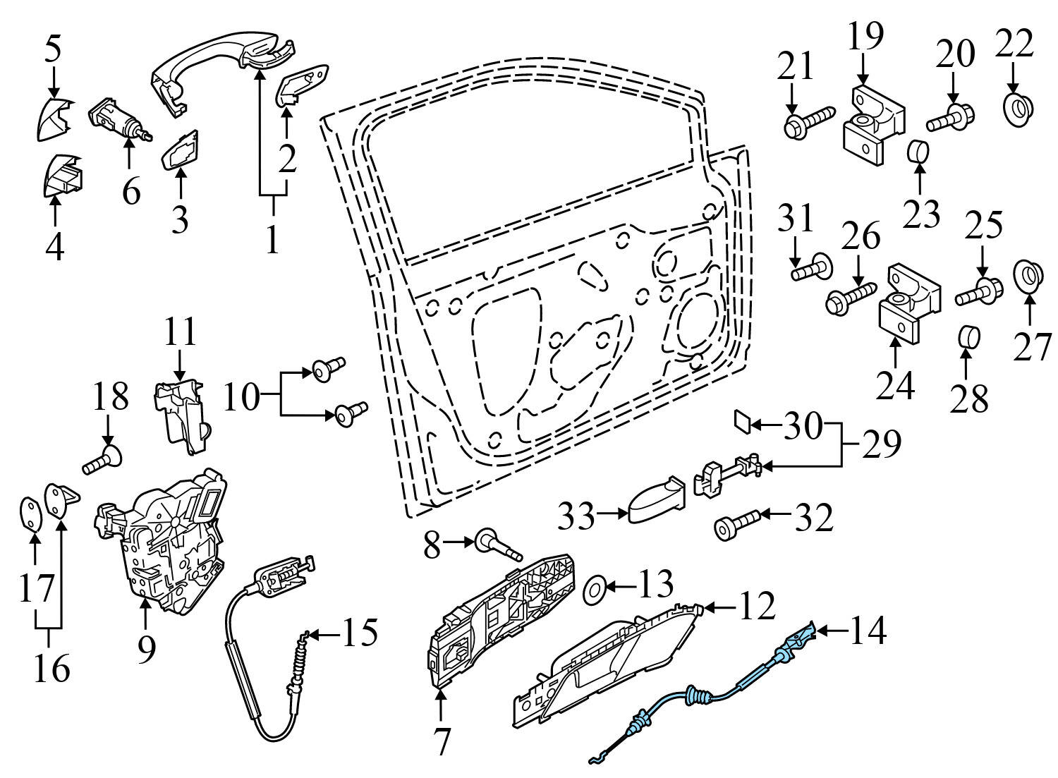 INTERIOR DOOR HANDLE RELEASE / BOWDEN CABLE