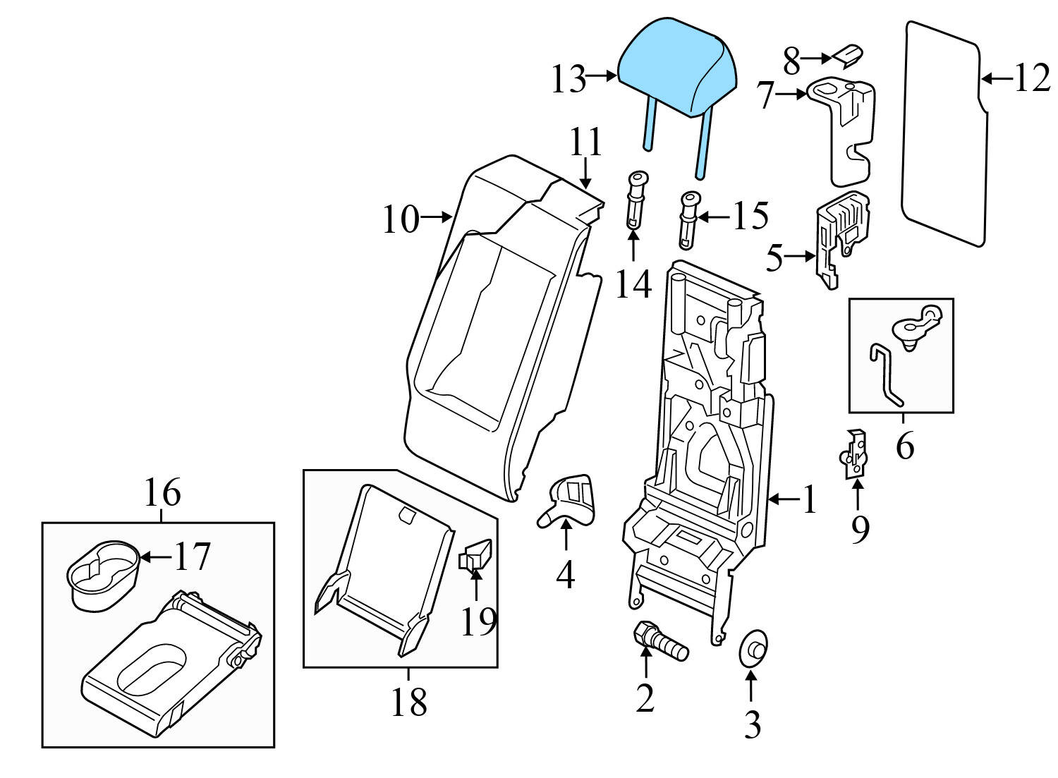 CENTER HEADREST / HEAD REST