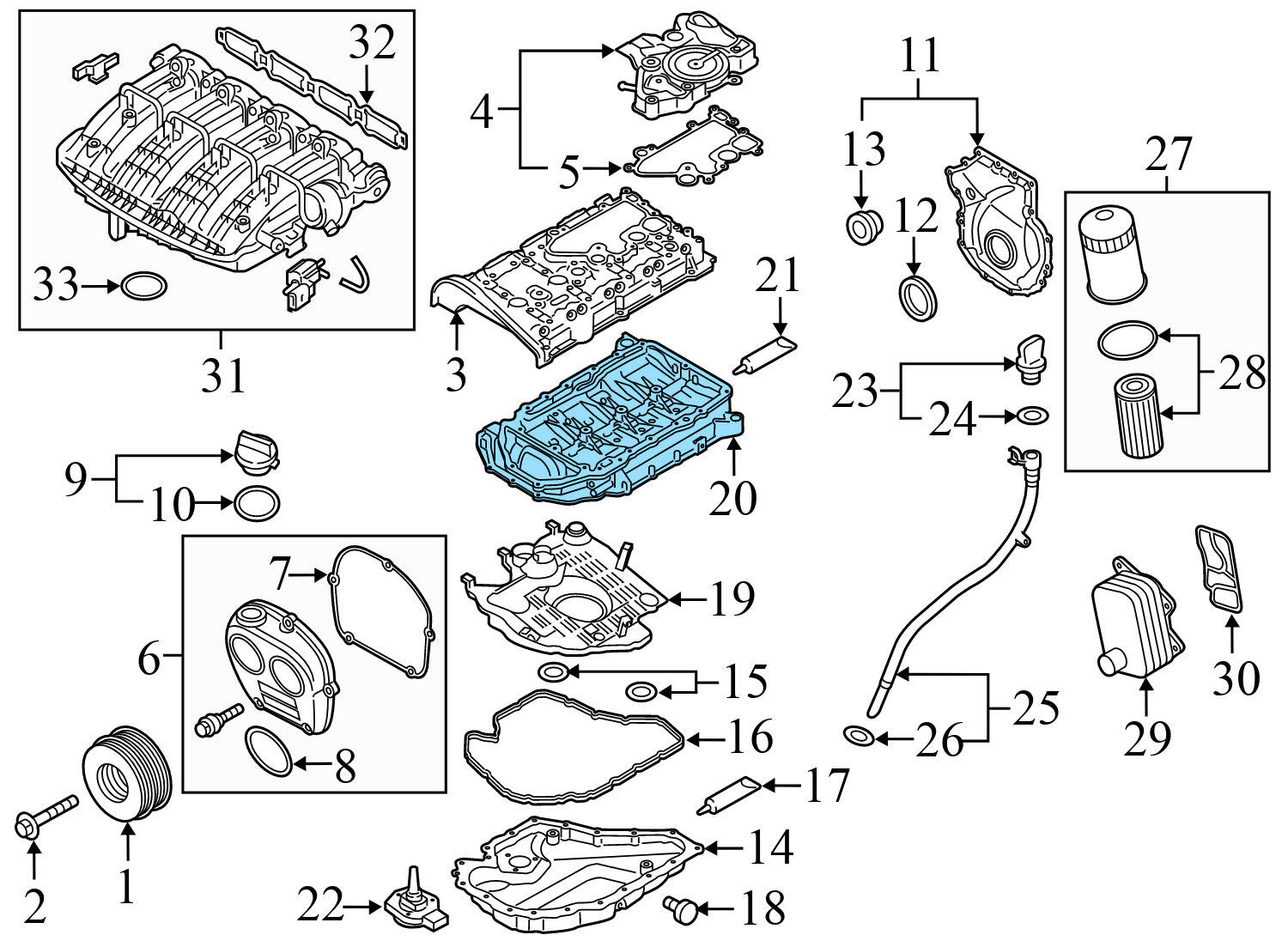 UPPER ENGINE OIL PAN / SUMP