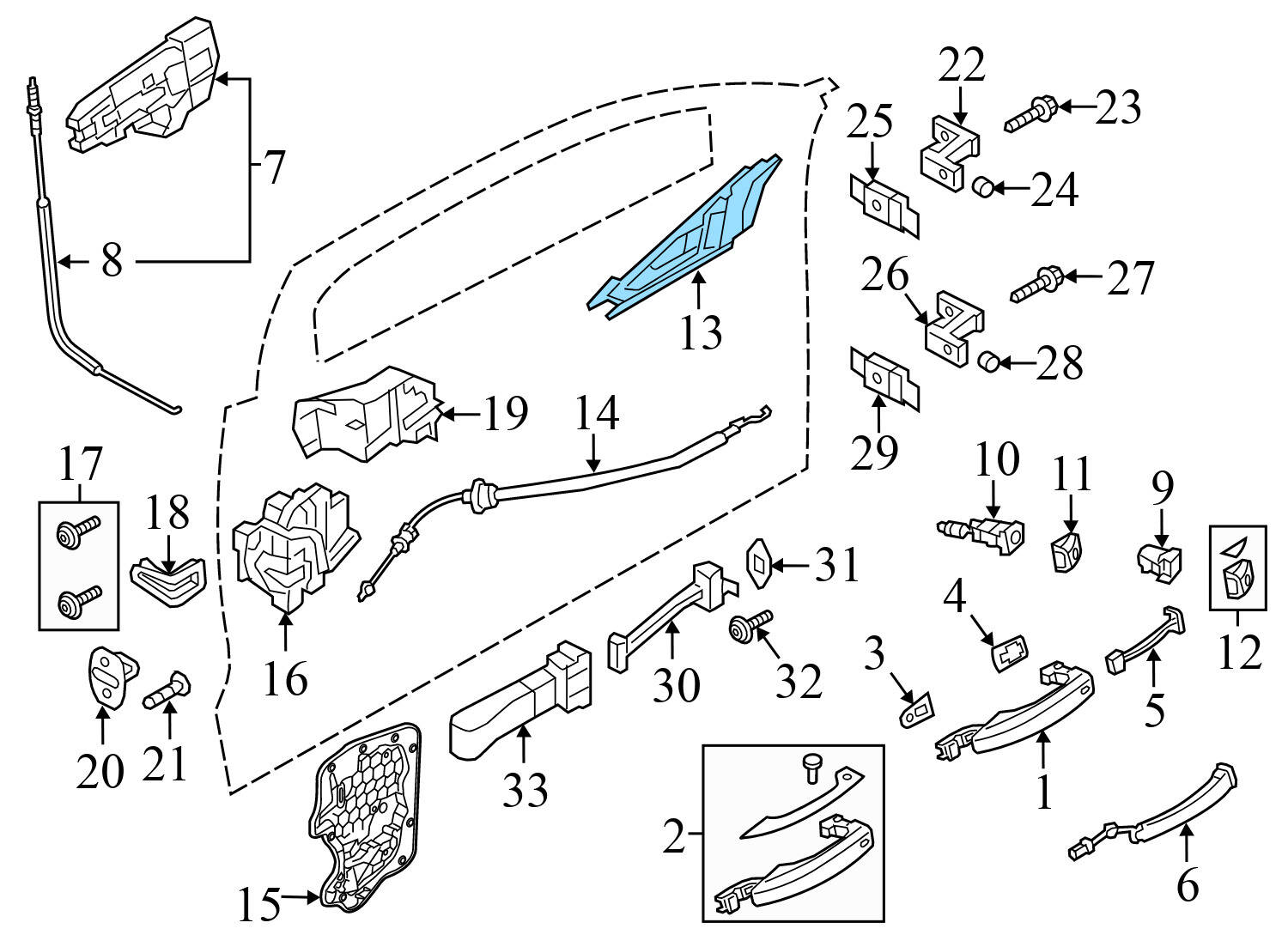 INTERIOR RELEASE / DOOR HANDLE