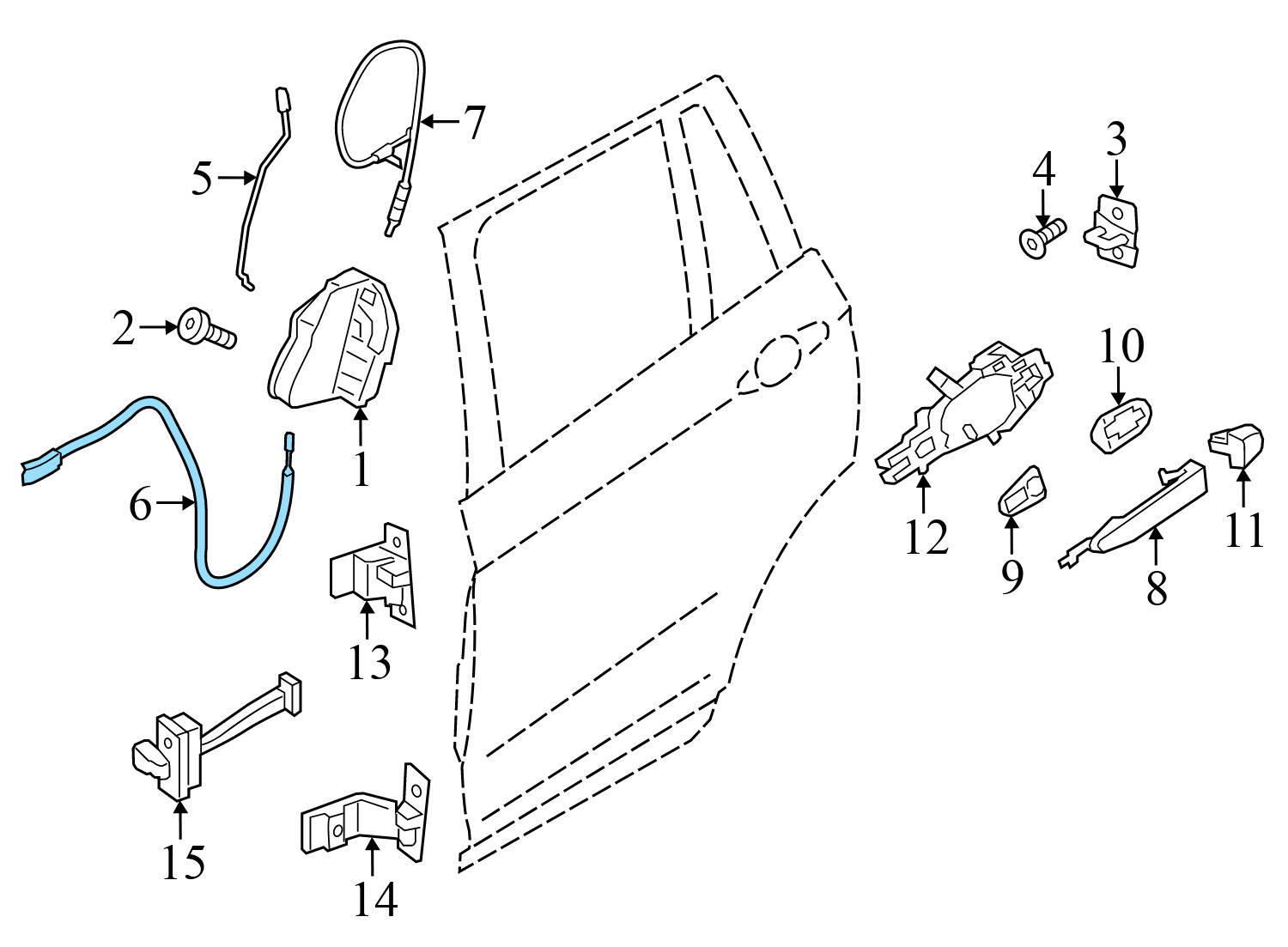 DOOR HANDLE RELEASE / BOWDEN CABLE