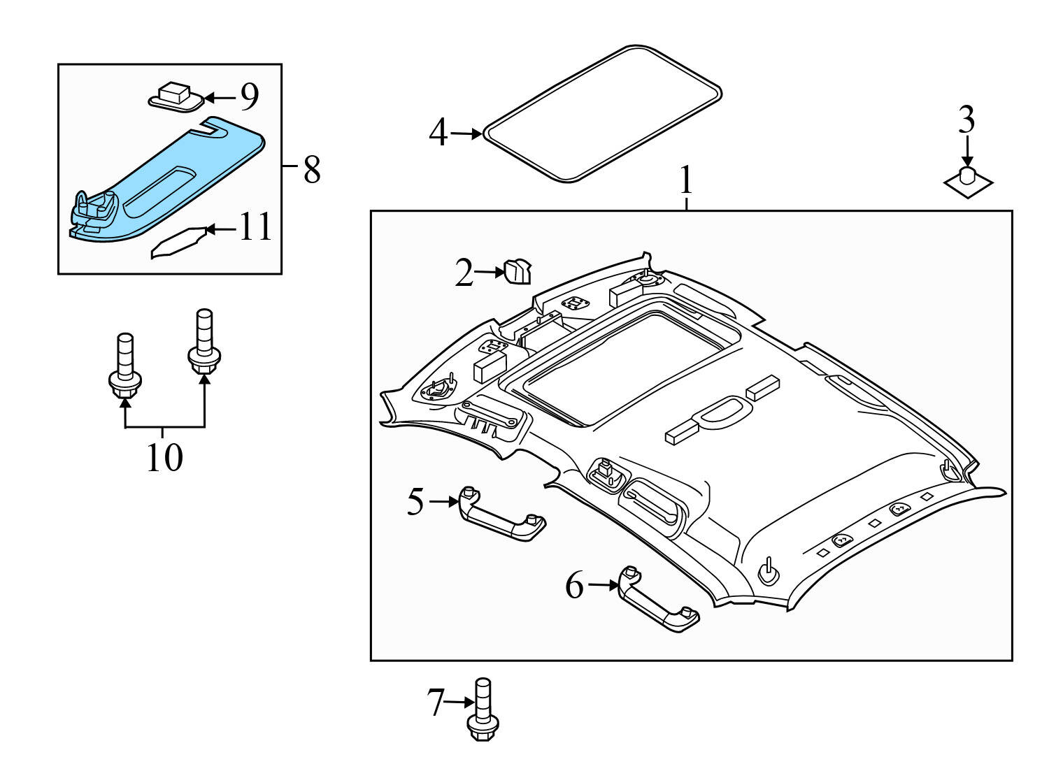 SUN VISOR / MIRROR (ALCANTARA)
