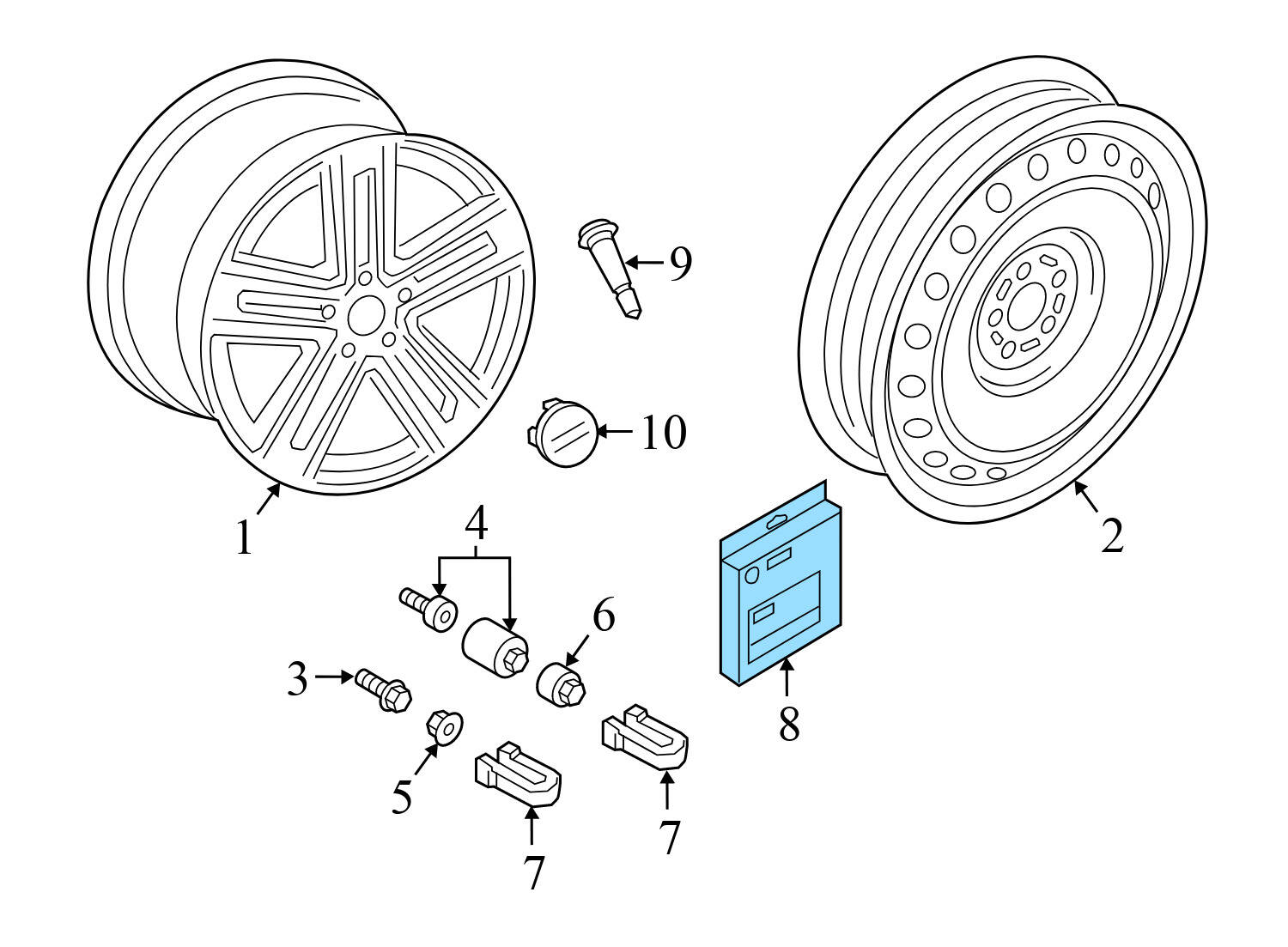 LOCKING LUG NUT / BOLT SET w/ KEY
