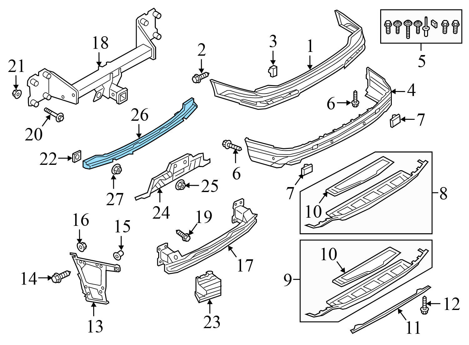 CENTER BUMPER GUIDE / BRACKET