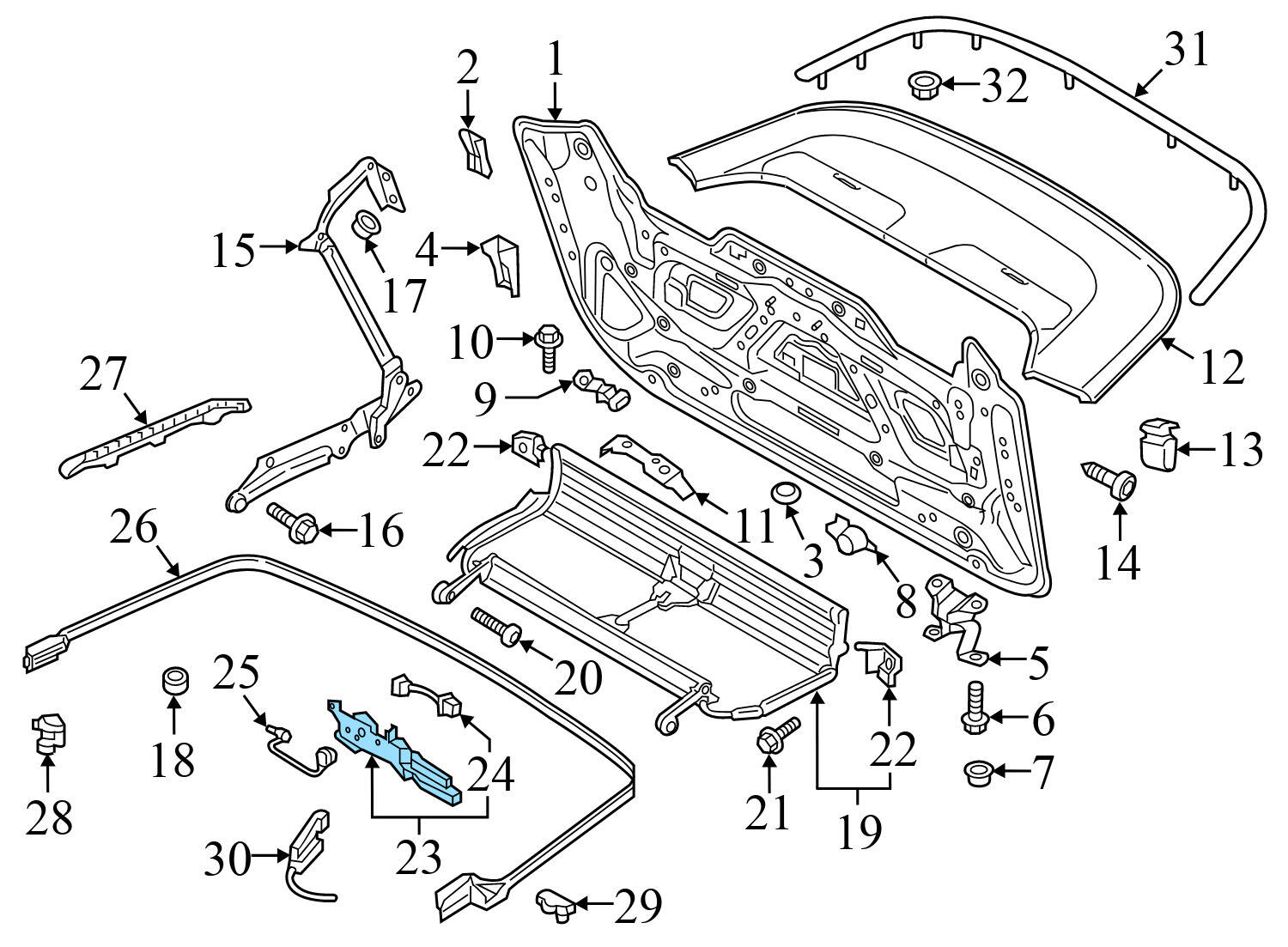 CONVERTIBLE TOP LATCH / LOCK