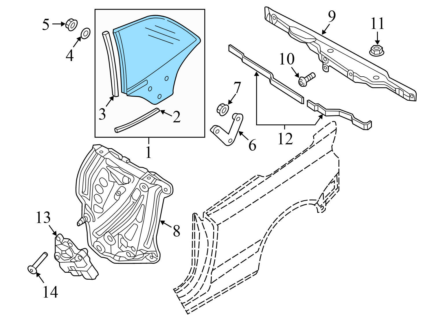 QUARTER WINDOW GLASS