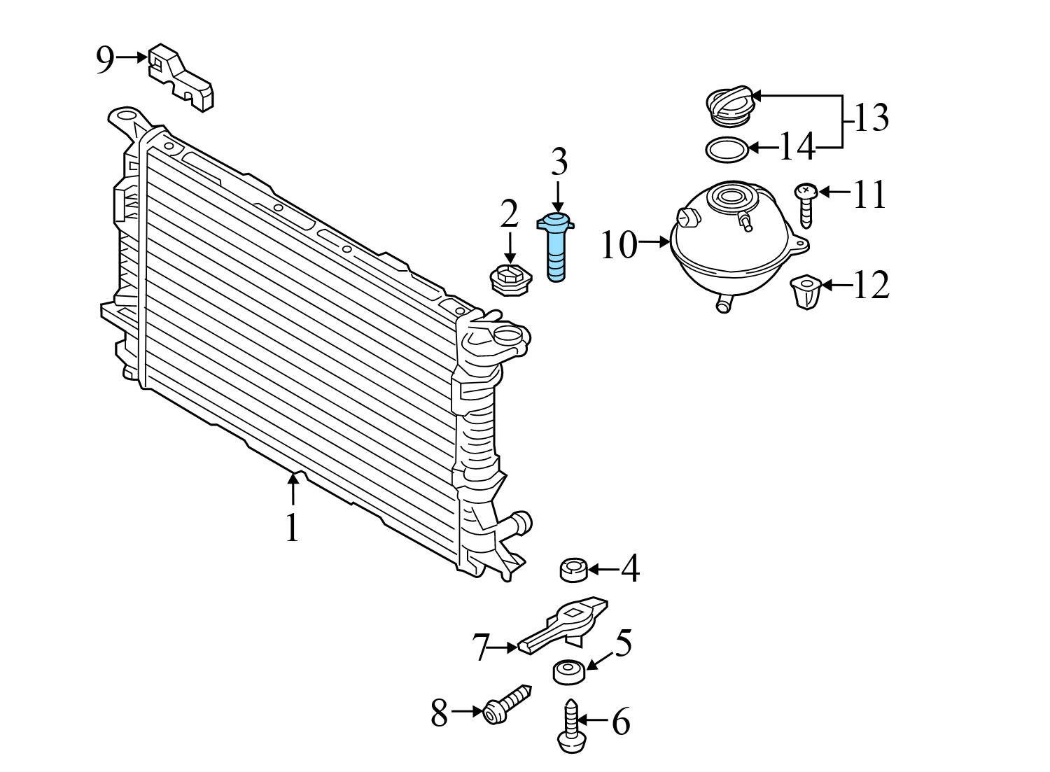 RADIATOR MOUNT BOLT / PIN