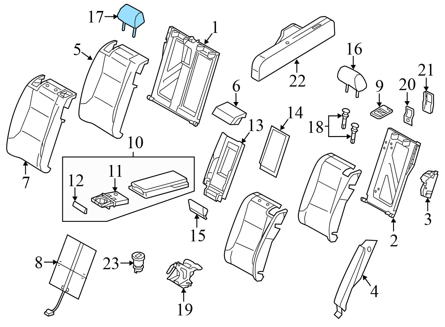CENTER HEADREST / HEAD REST