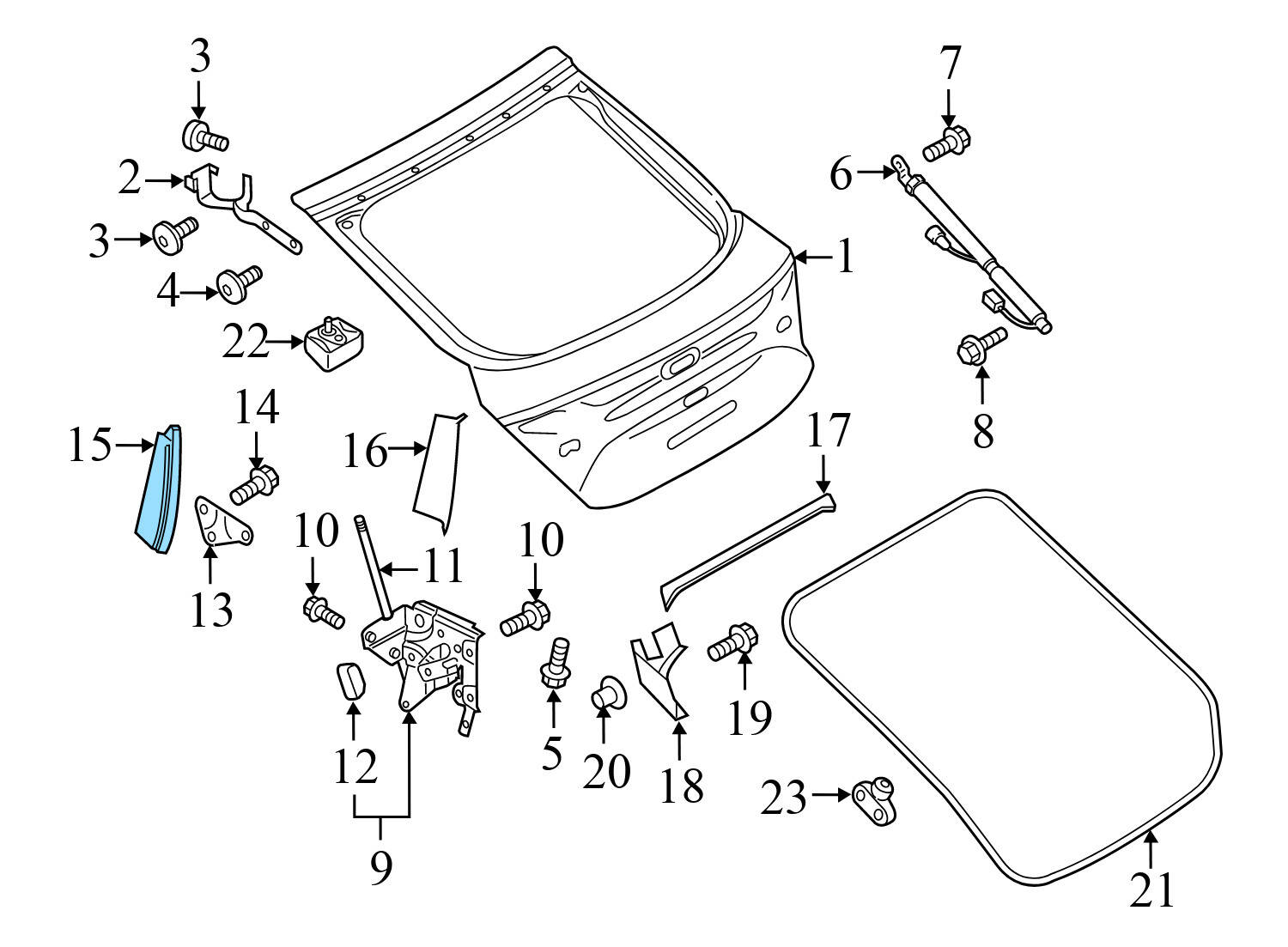 OUTER TRUNK PULL ROD COVER