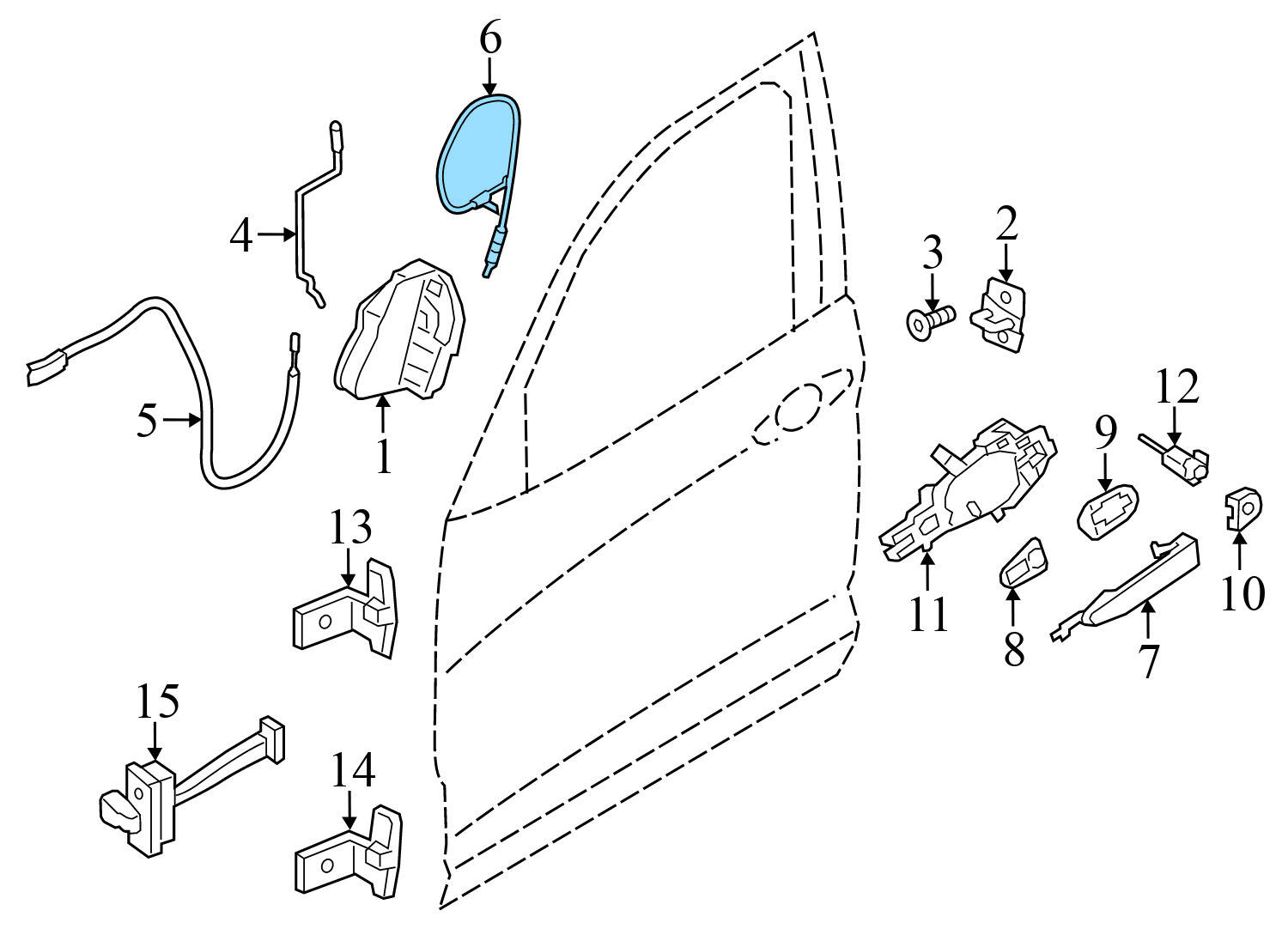 EXTERIOR DOOR HANDLE RELEASE / BOWDEN CABLE