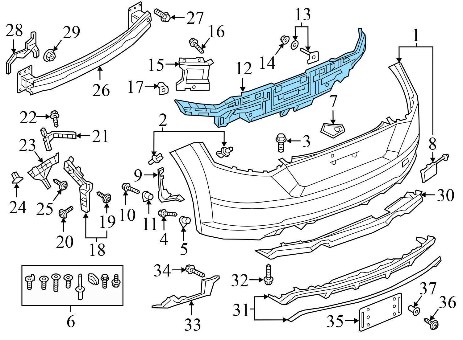 BUMPER MOUNT BRACKET (CENTER)