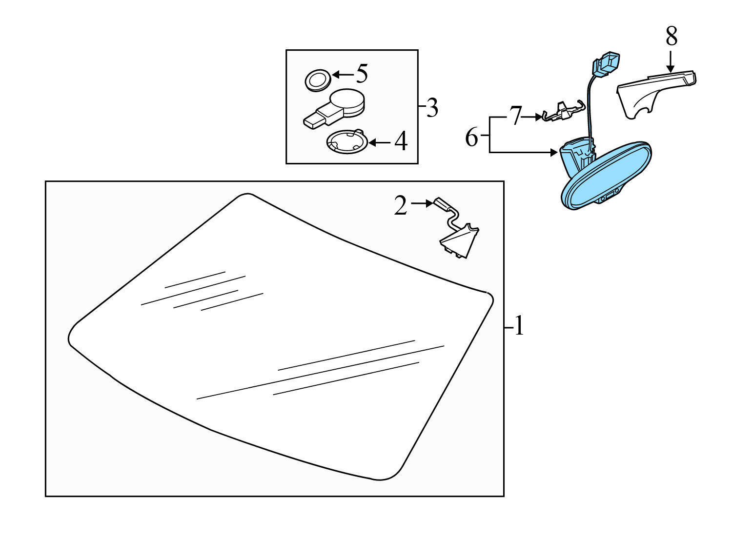 INTERIOR REAR VIEW MIRROR w/ AUTO DIM