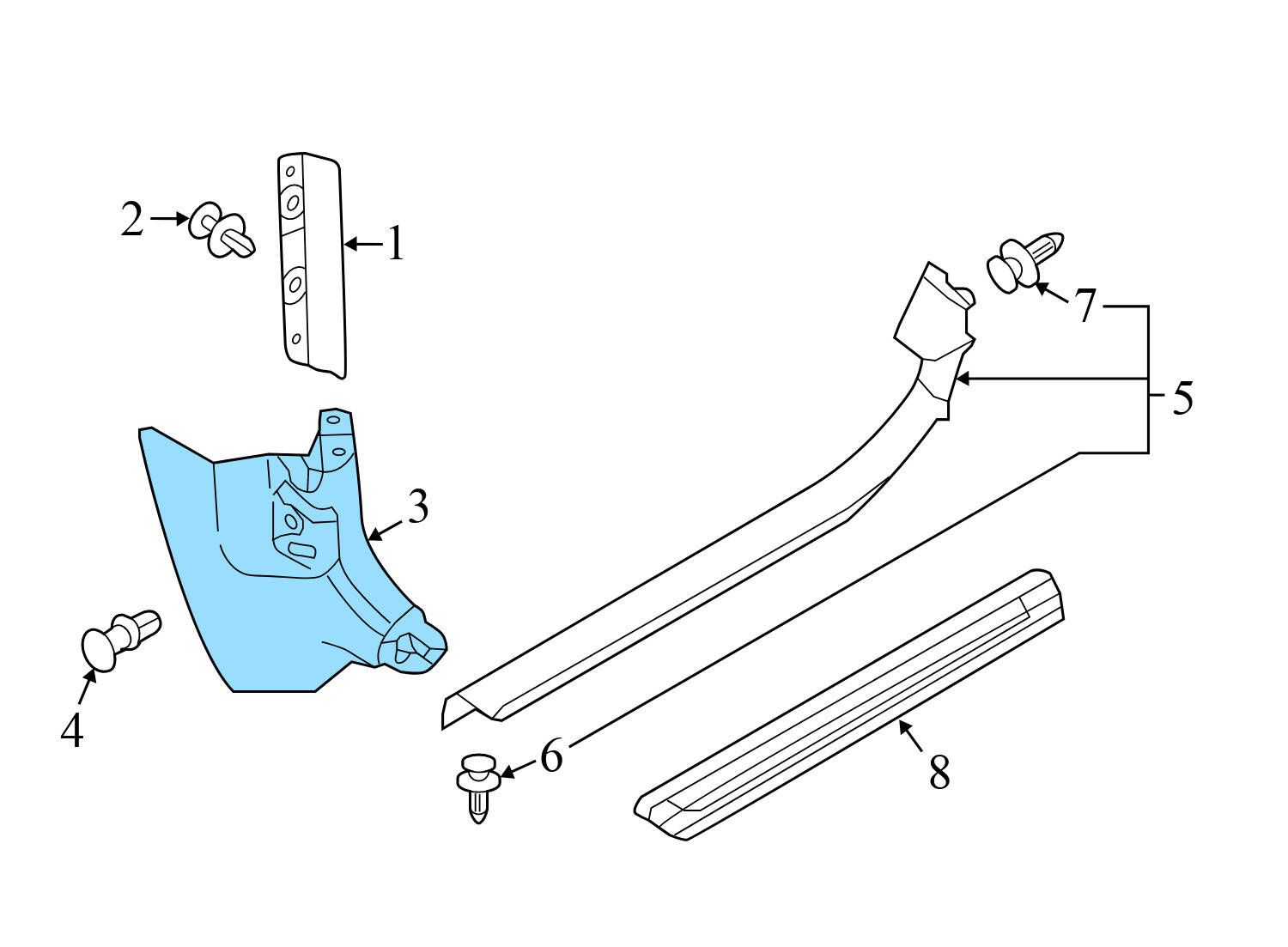LOWER A PILLAR TRIM / KICK PANEL