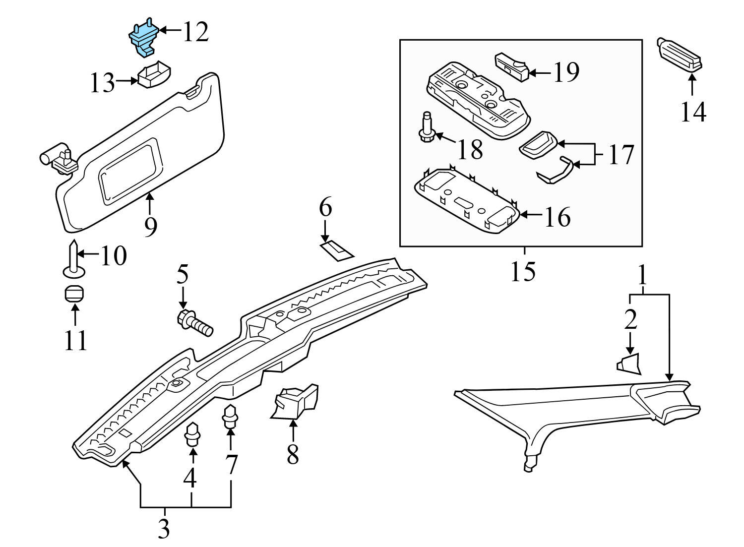 SUN VISOR CLIP / BRACKET