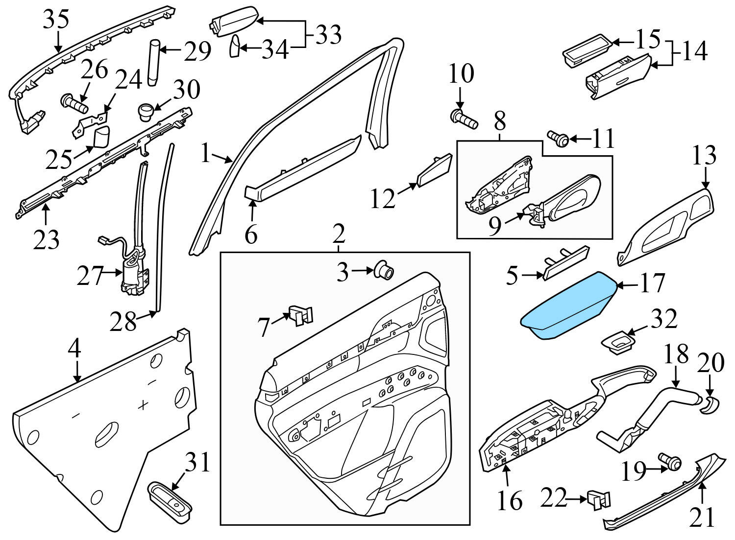 DOOR PANEL ARMREST / ARM REST