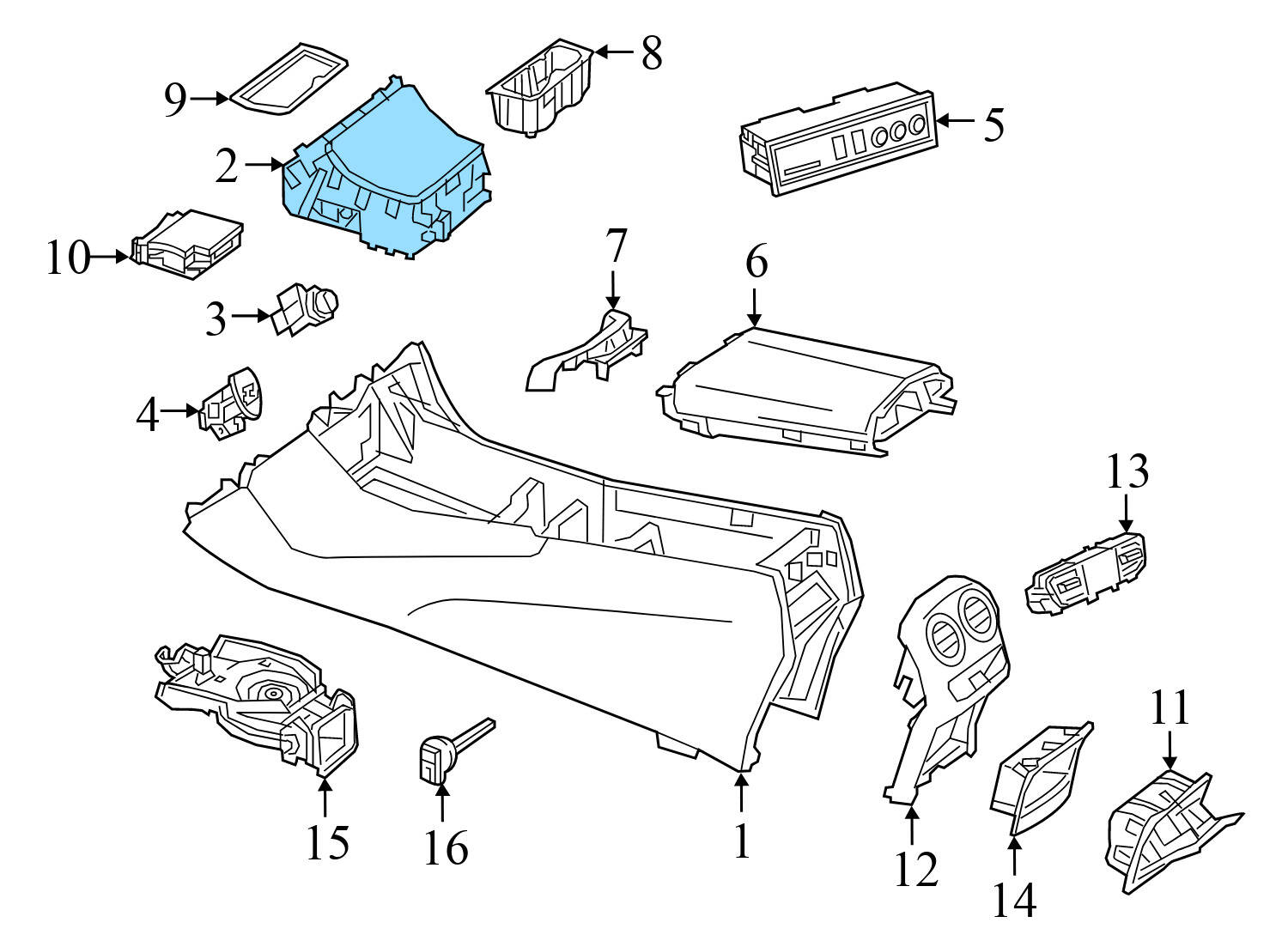 CENTER CONSOLE CUP HOLDER / ASHTRAY