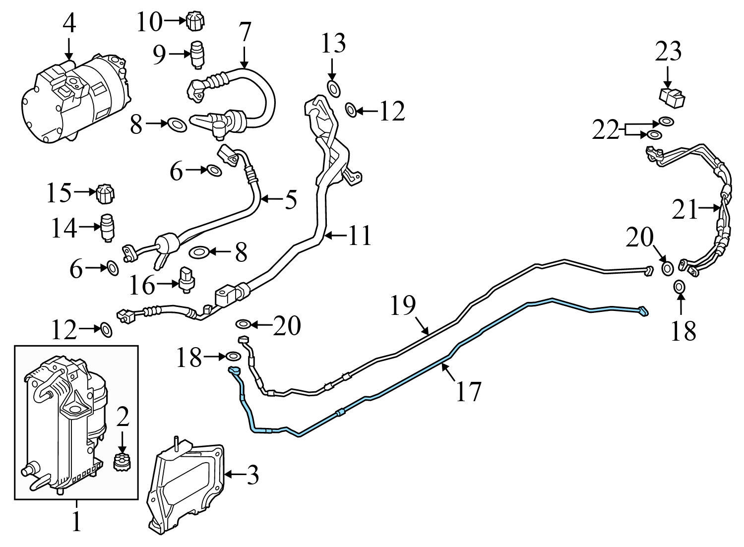 AC HOSE / LINE / PIPE (UNDERFLOOR)