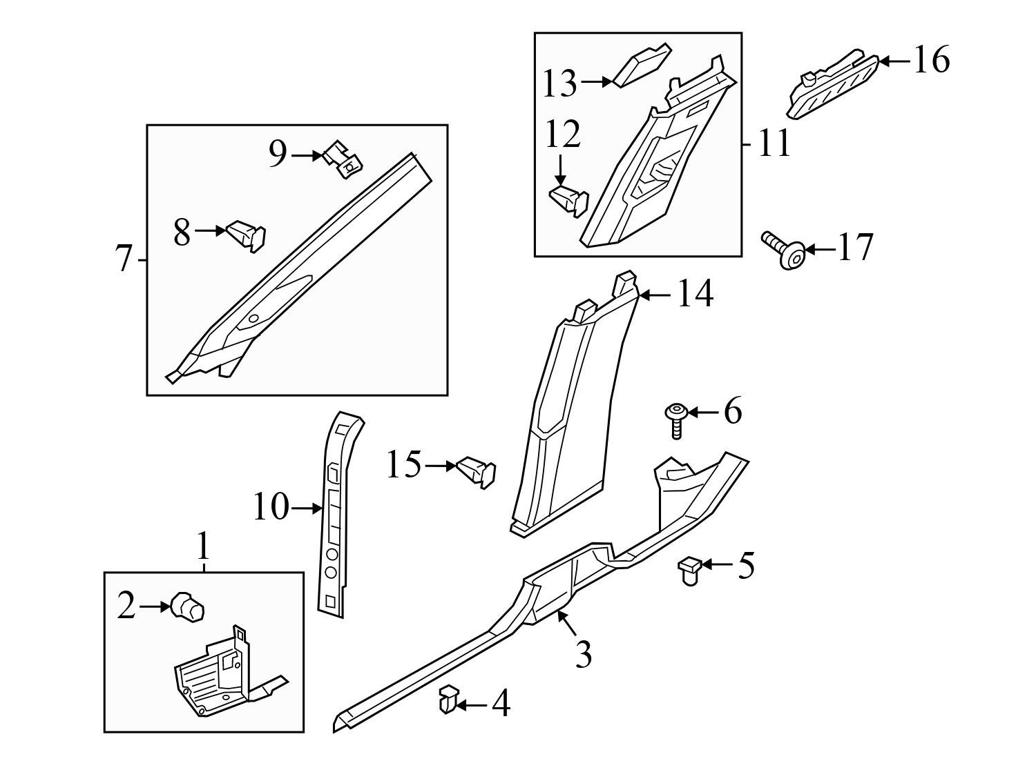 LOWER A PILLAR TRIM / KICK PANEL