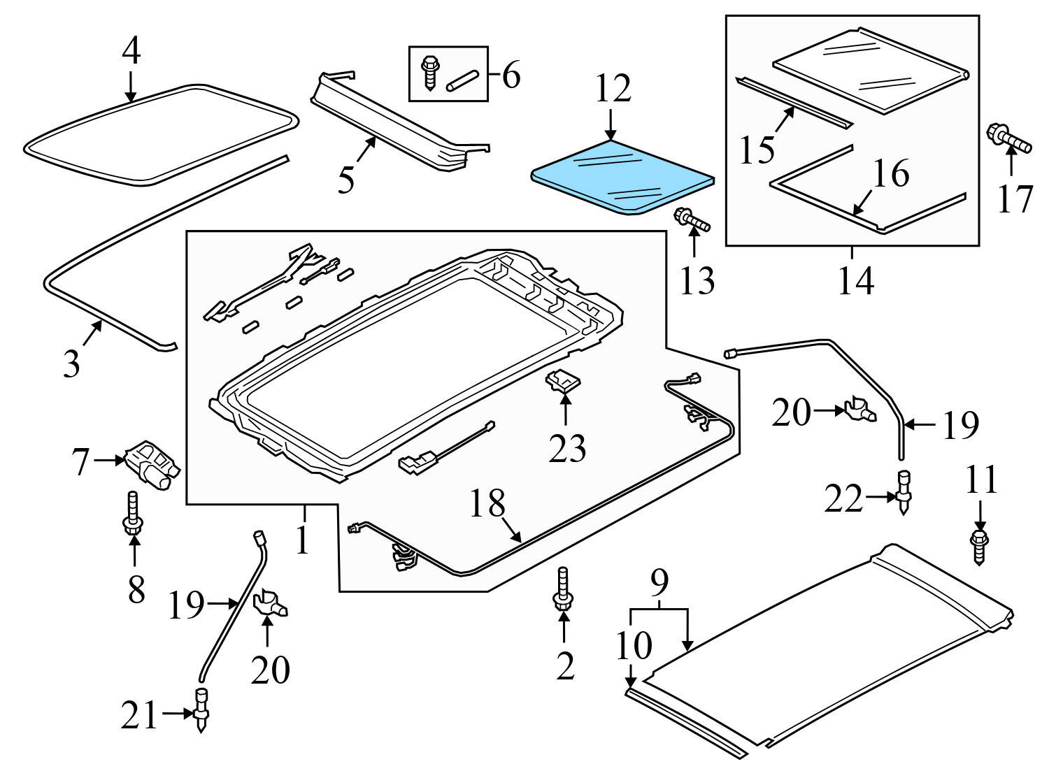 SUNROOF / SUN ROOF GLASS PANEL